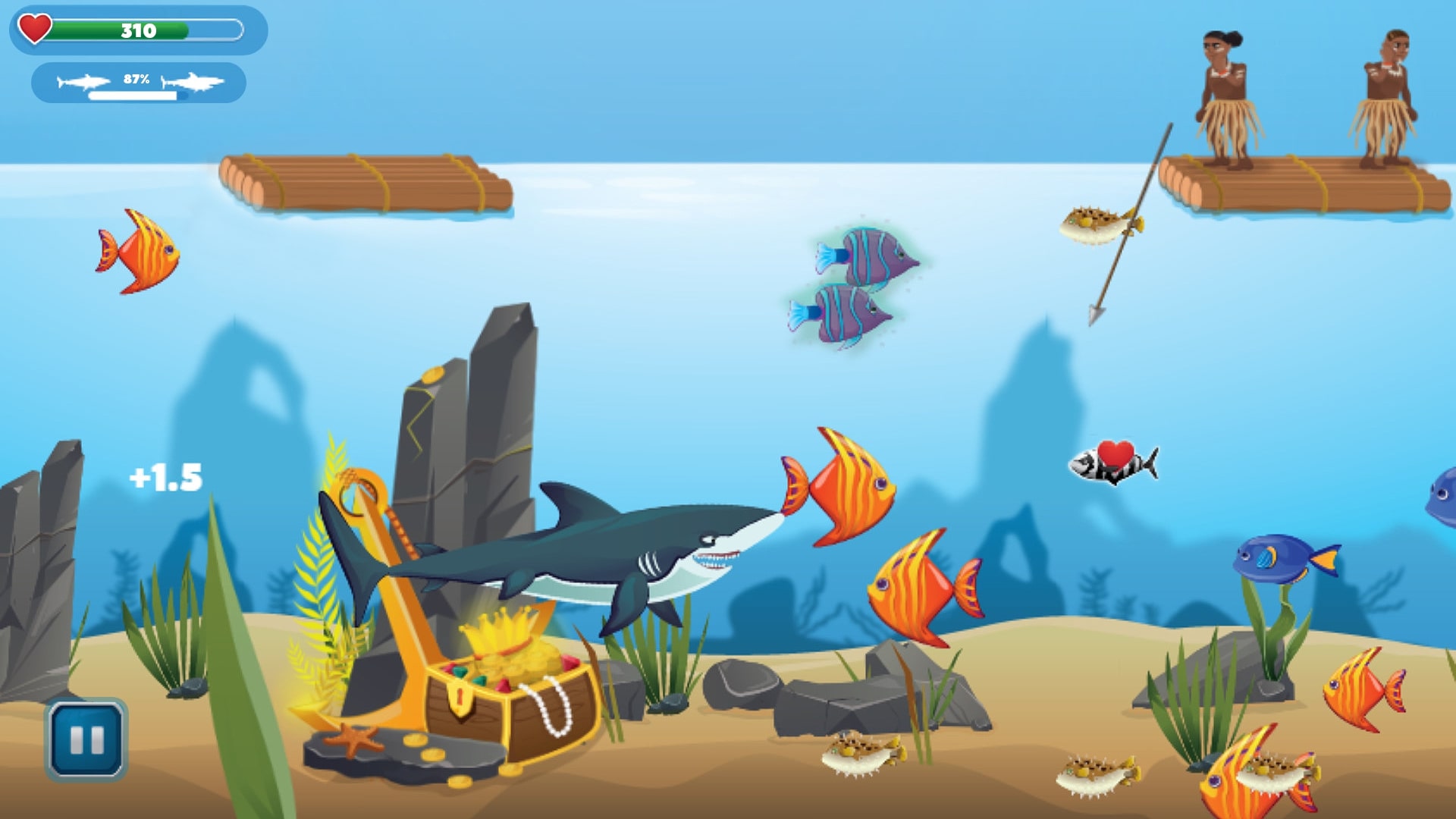 Angry shark - An Online Game on